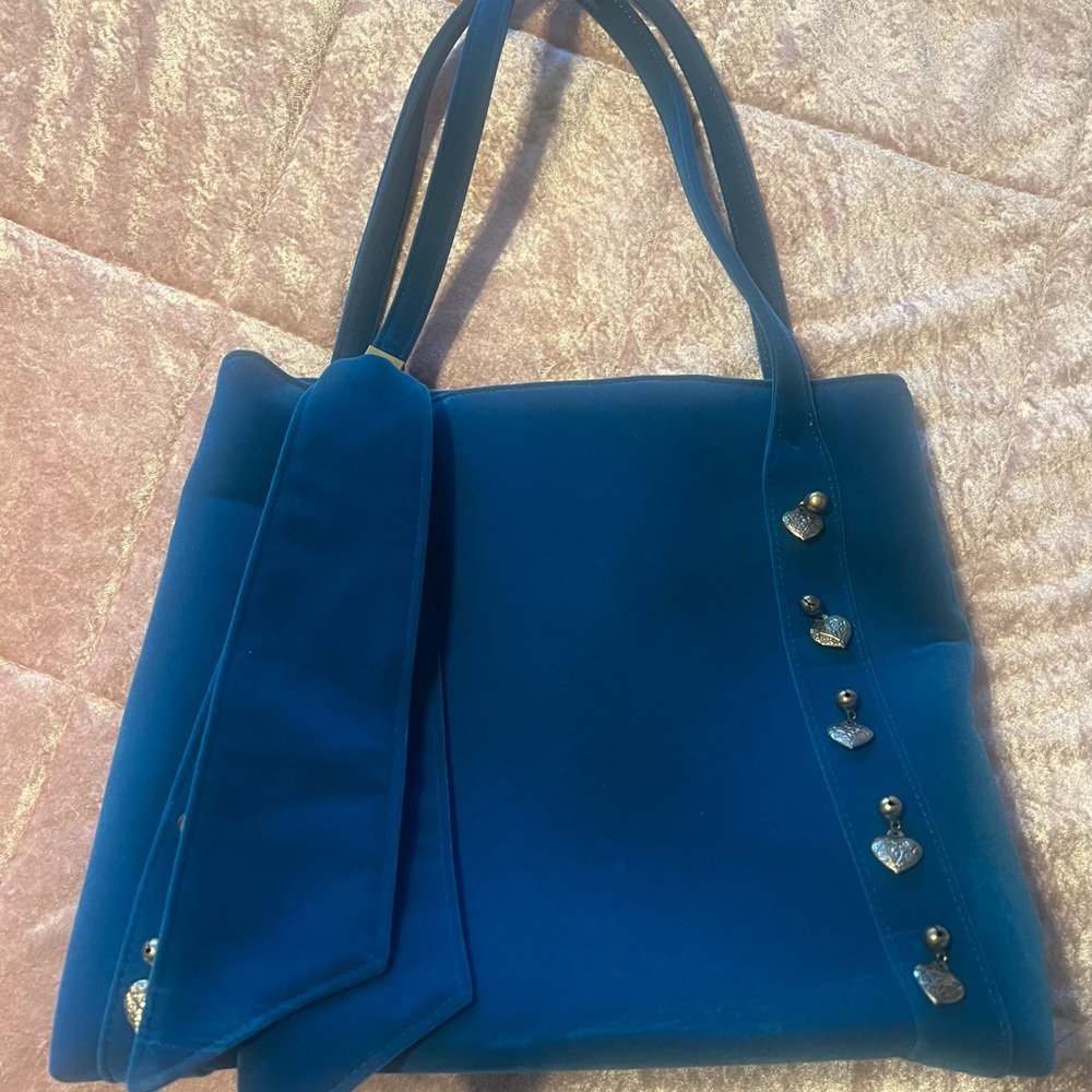 Eric Javits Blue Velvet Handbag